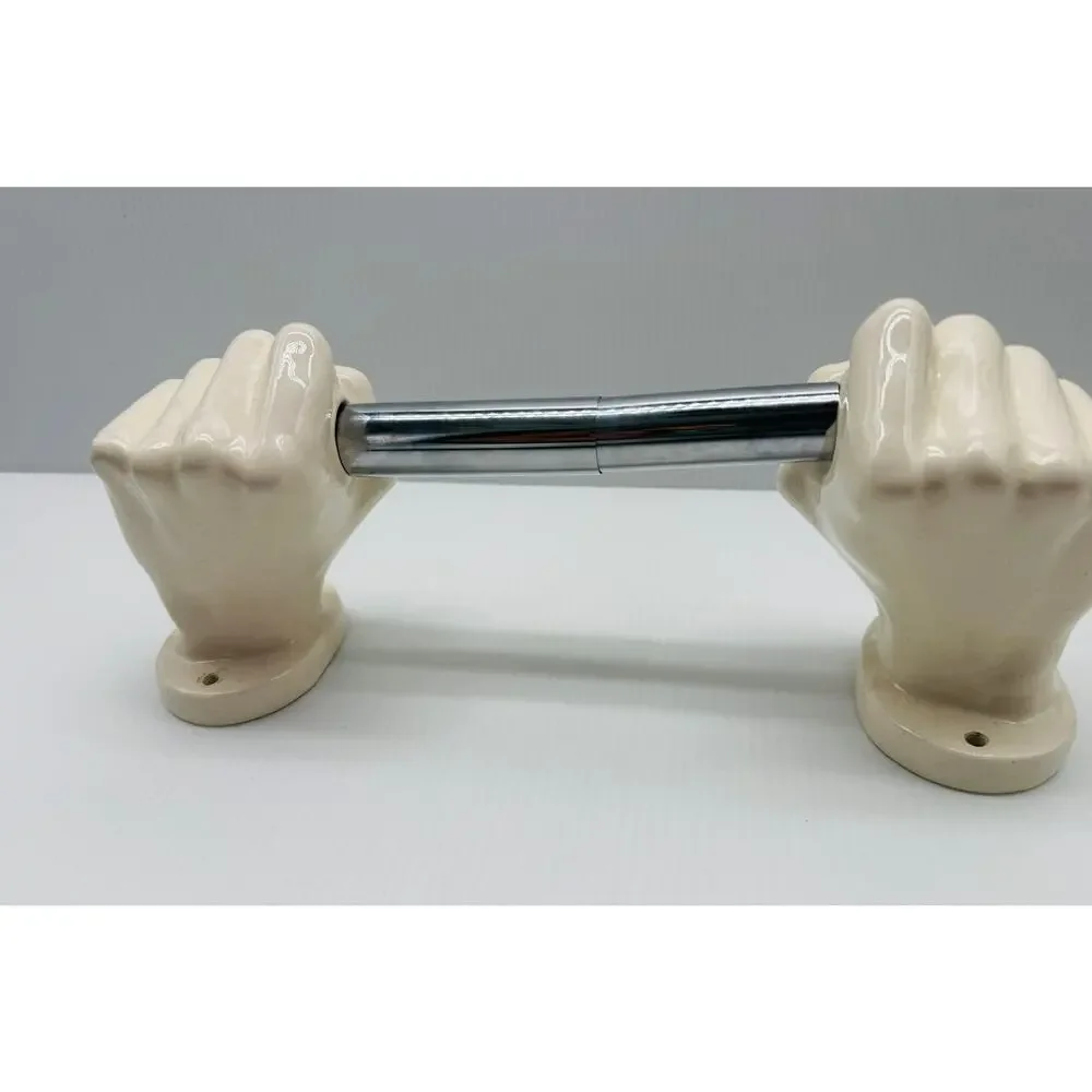 Vintage Nancy Funk Ceramics Hands Toilet Tissue/Paper Holder - Unique MCM Retro